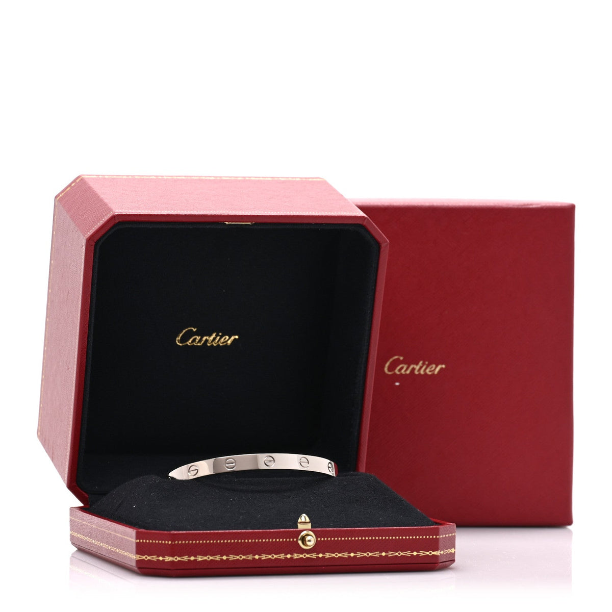 18K White Gold LOVE Cuff Bracelet 18