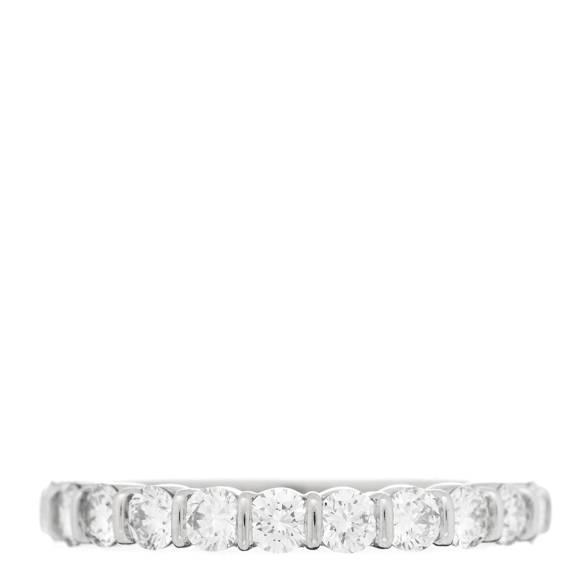 Platinum Diamond .66ctw Half Circle Band Ring 49 4.75