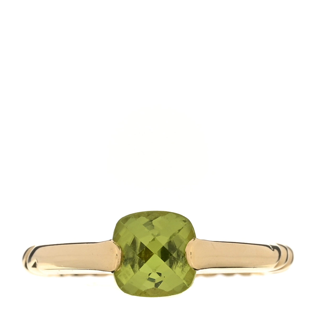 18K Yellow Gold Peridot Cable Ring 54 6.75