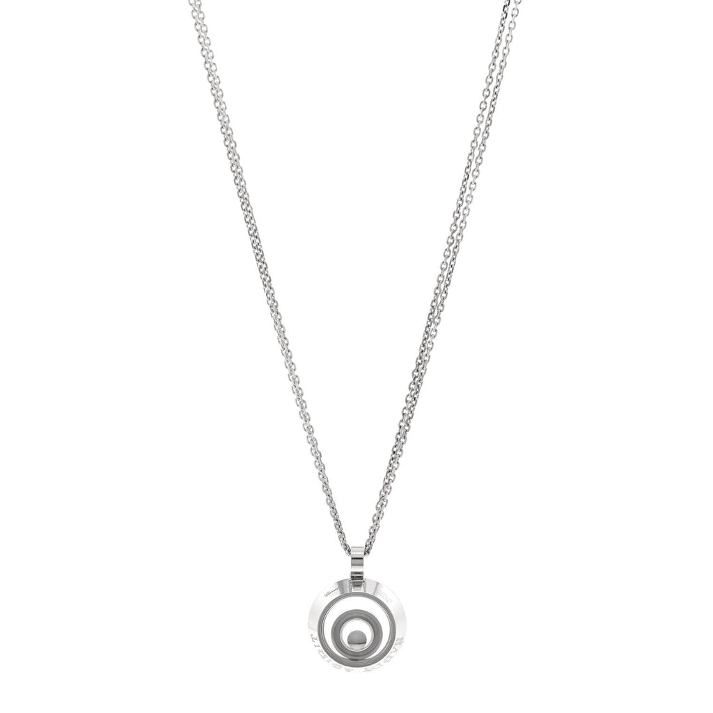 18K White Gold Diamond Happy Spirit Pendant Necklace