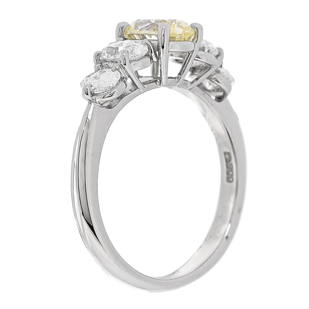 Platinum Yellow Diamond 1.71ctw Five Stone Ring 51 5.75