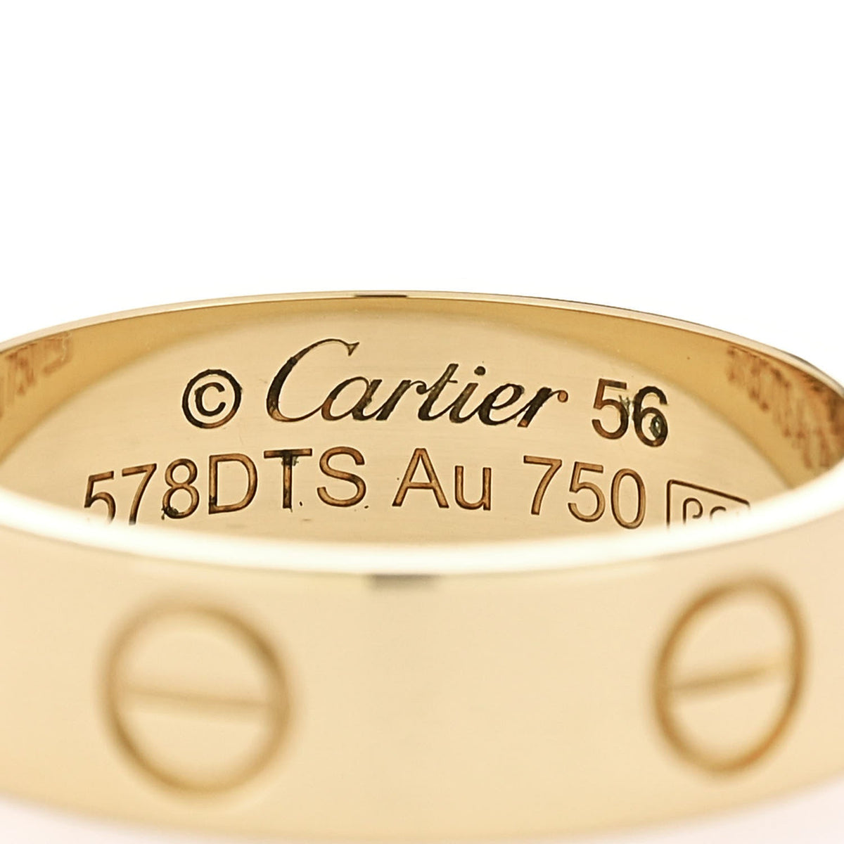 18K Yellow Gold 5.5mm LOVE Ring 56 7.75