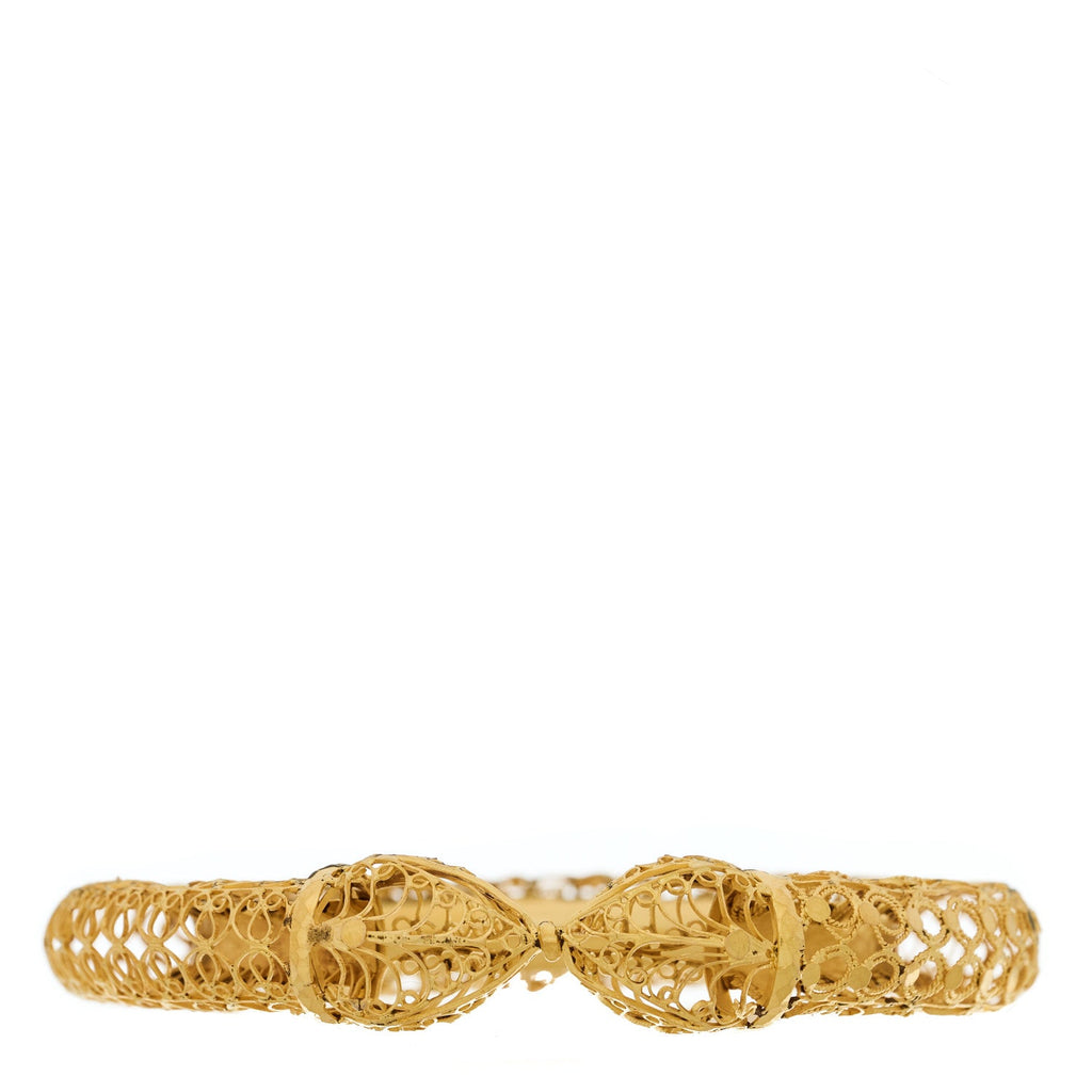 22K Yellow Gold Filigree Bangle Bracelet