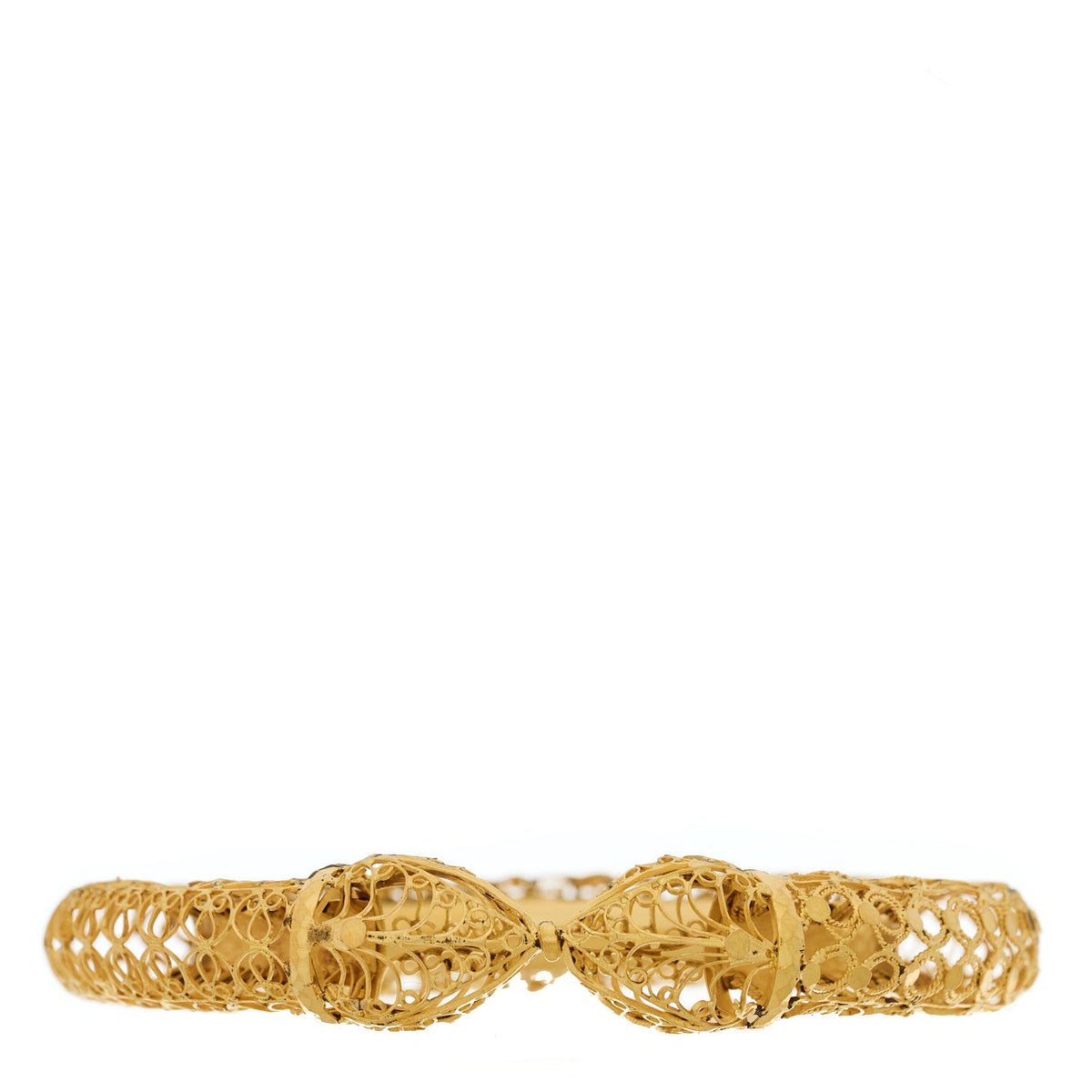 22K Yellow Gold Filigree Bangle Bracelet