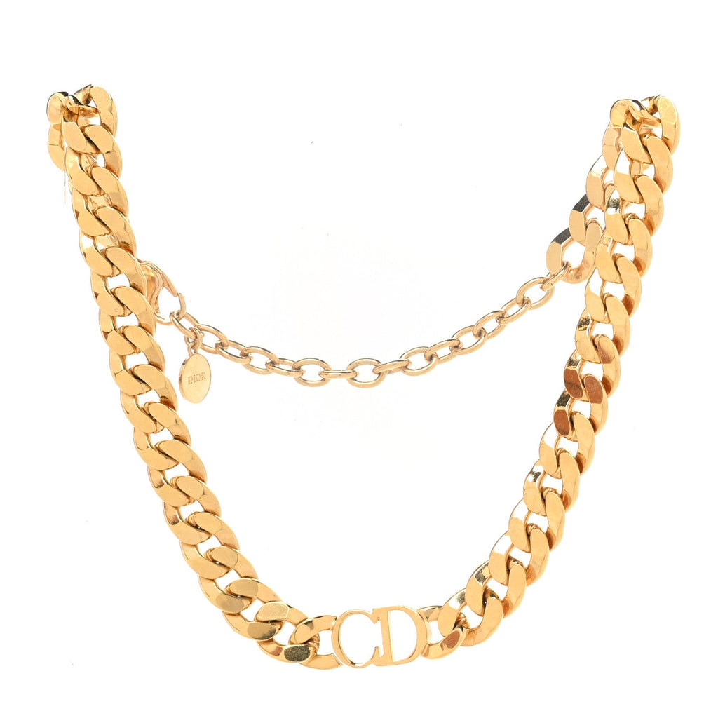 Metal CD Choker Necklace Gold