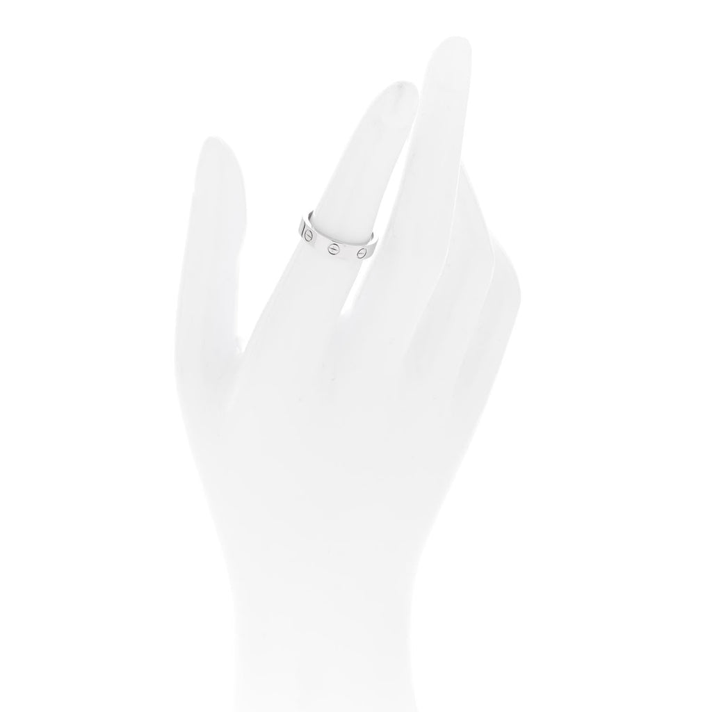18K White Gold Diamond 4mm LOVE Wedding Band Ring 50 5.25