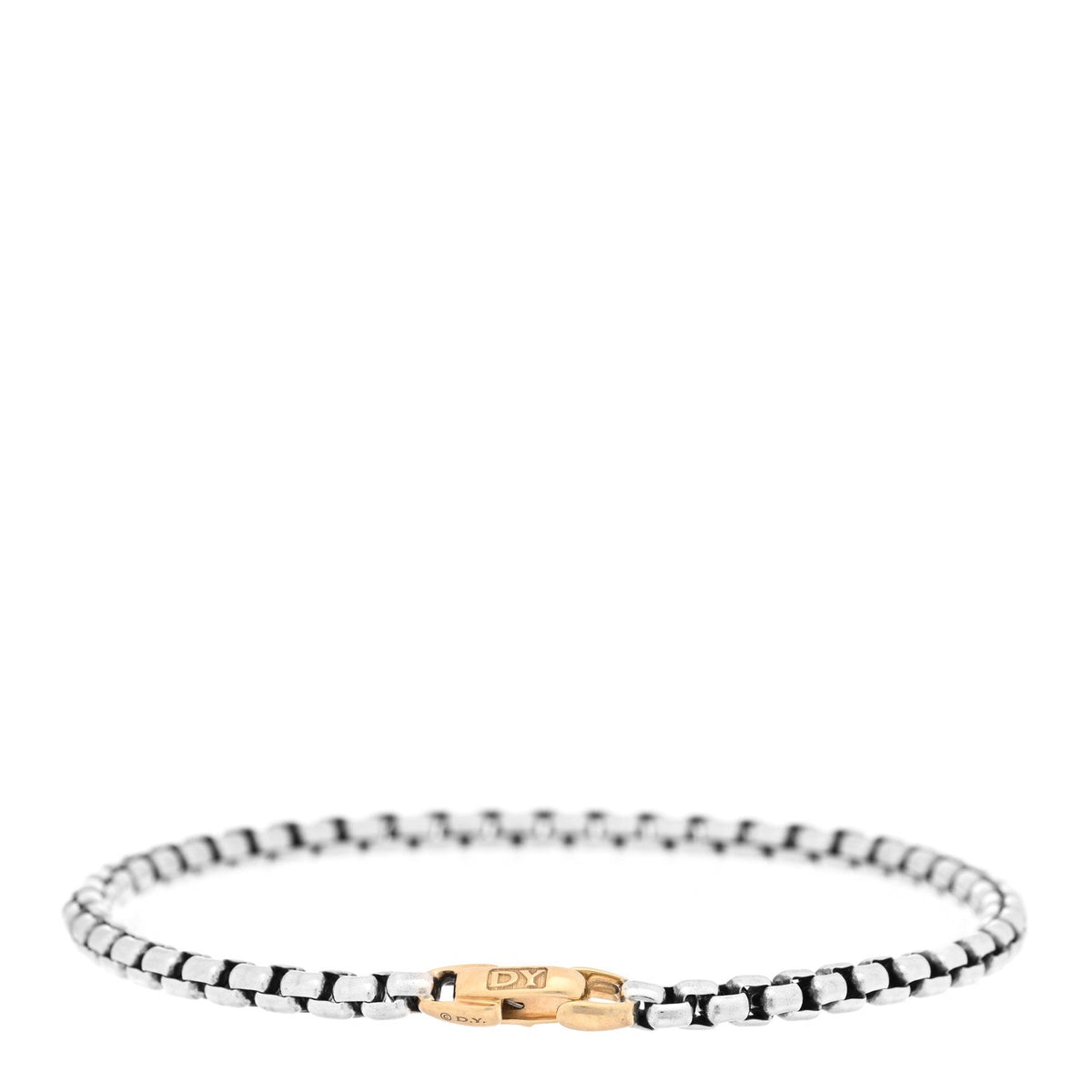 Sterling Silver 14K Yellow Gold 4mm DY Bel Aire Box Chain Bracelet