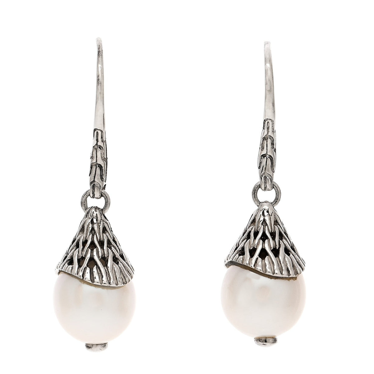 Sterling Silver Freshwater Cultured Pearl Classic Chain Drop Earrings