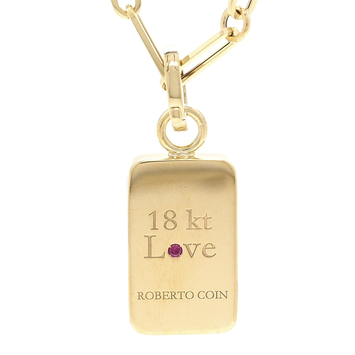 18K Yellow Gold Diamond Venetian Princess Tag Pendant Necklace