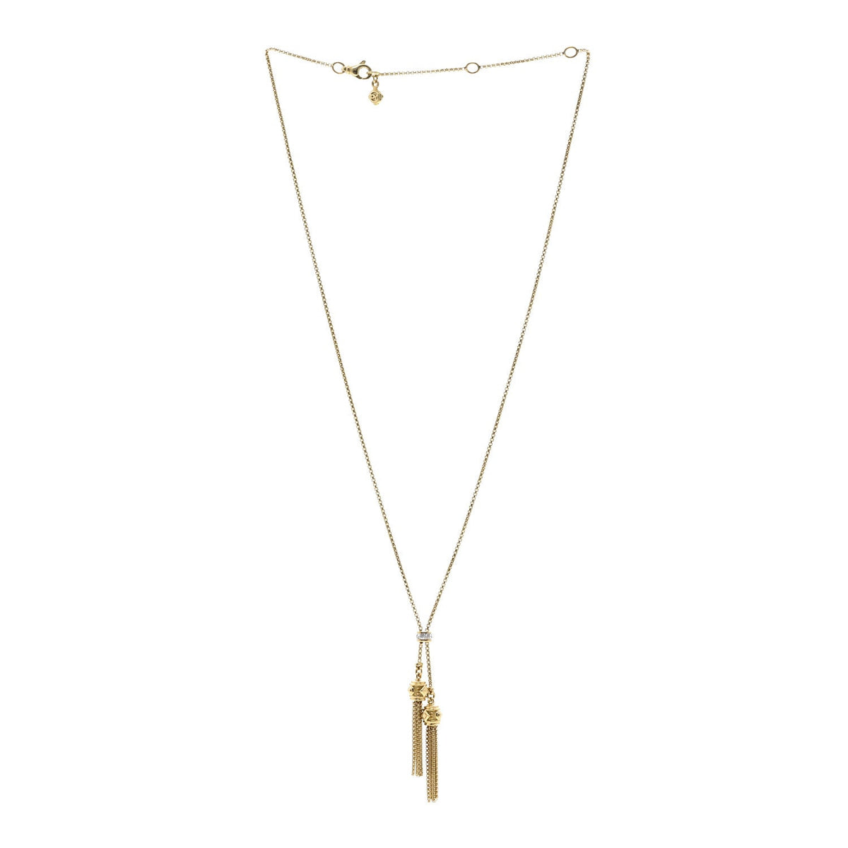 18K Yellow Gold Diamond Renaissance Tassel Necklace
