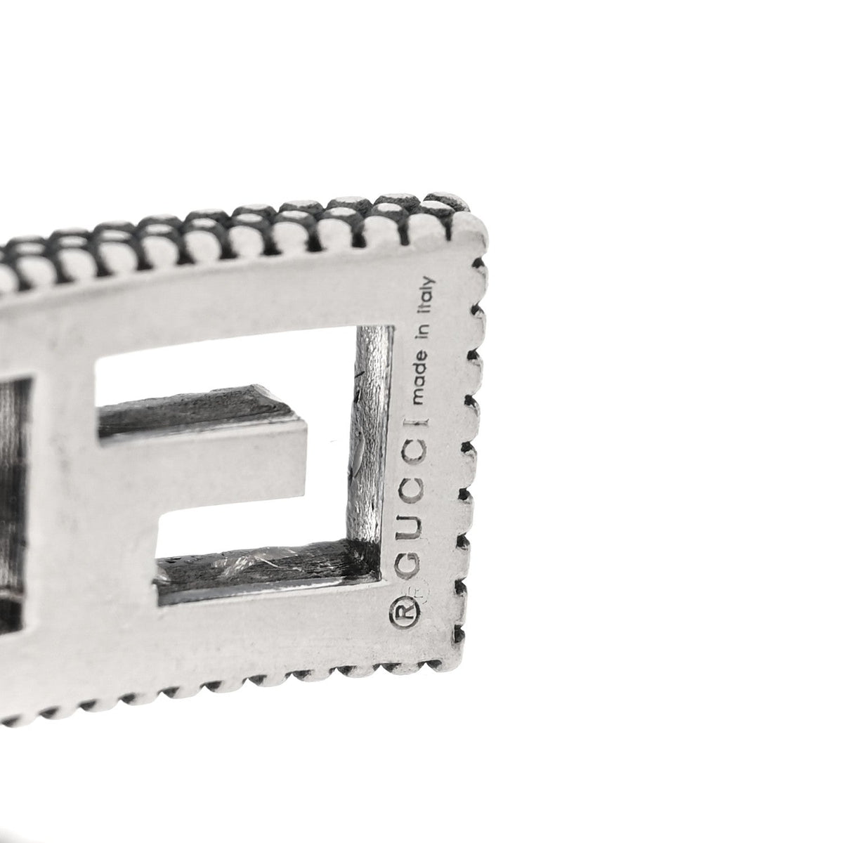 Sterling Silver Square G Motif Cuff Bracelet