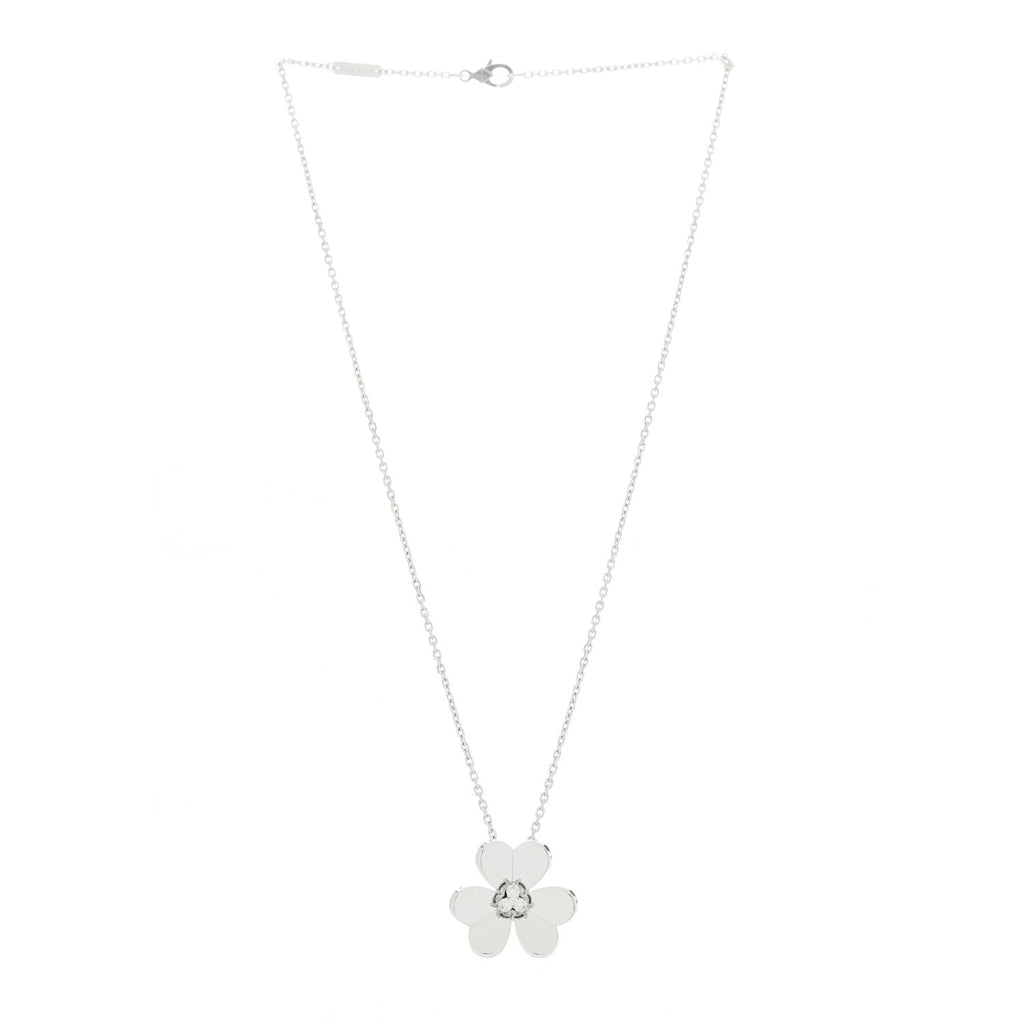 18K White Gold Diamond Large Frivole Pendant Necklace
