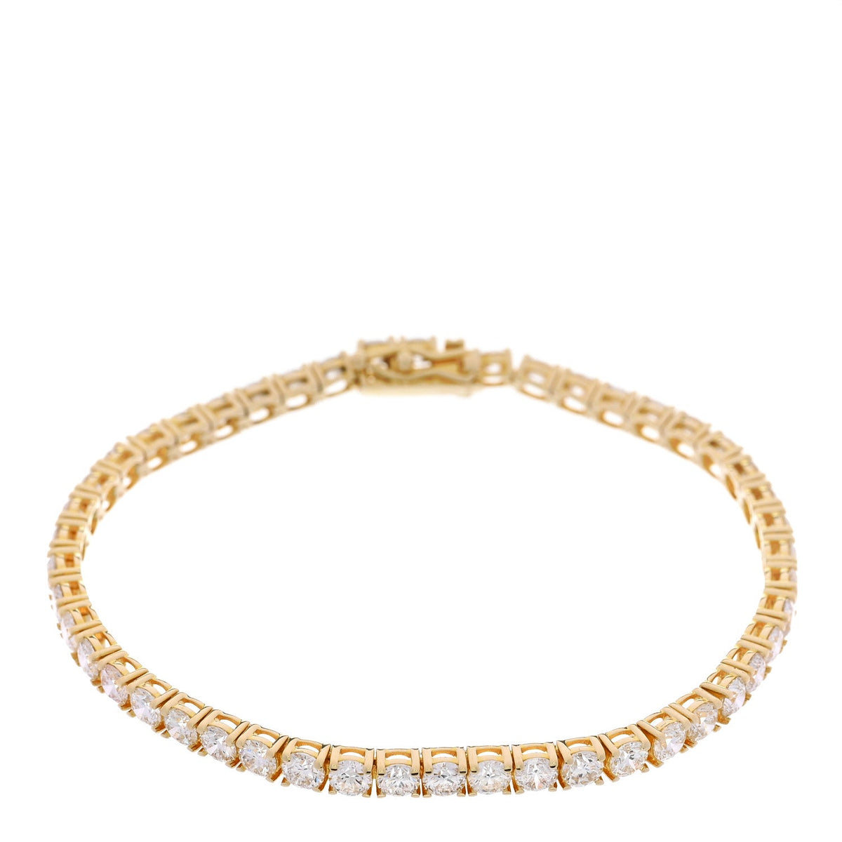 14K Yellow Gold Diamond 6.58ctw Tennis Bracelet