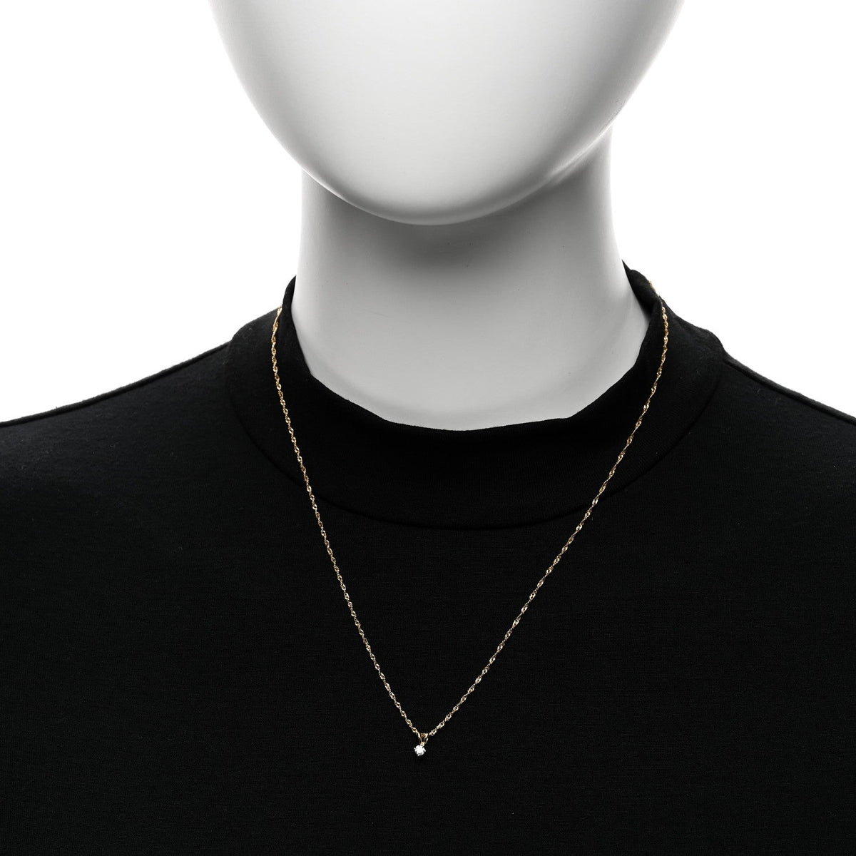 14K Yellow Gold Diamond .08ct Solitaire Pendant Necklace