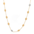 18K Yellow White Gold Diamond Siviglia Small Bead Short Necklace