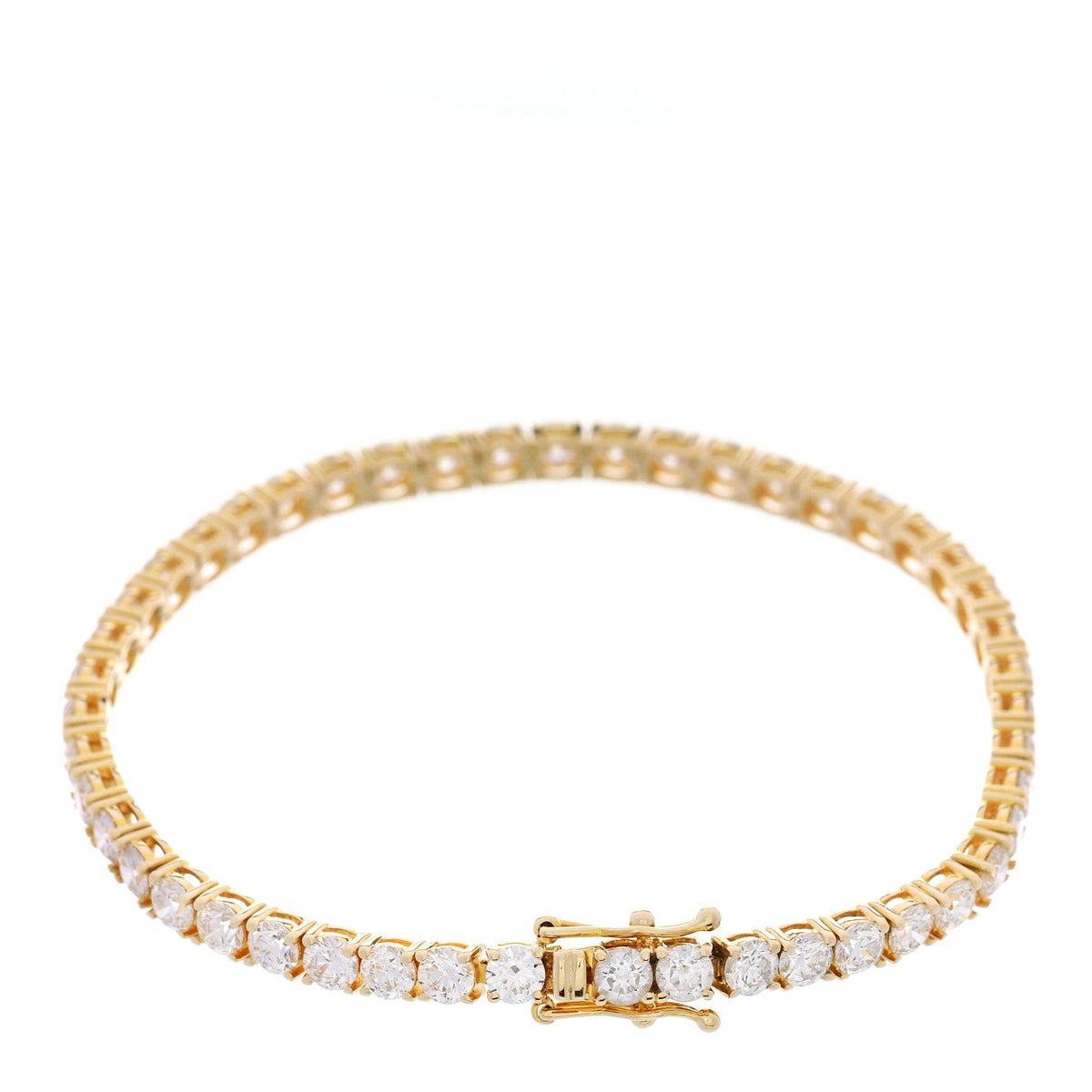 14K Yellow Gold Diamond 6.58ctw Tennis Bracelet