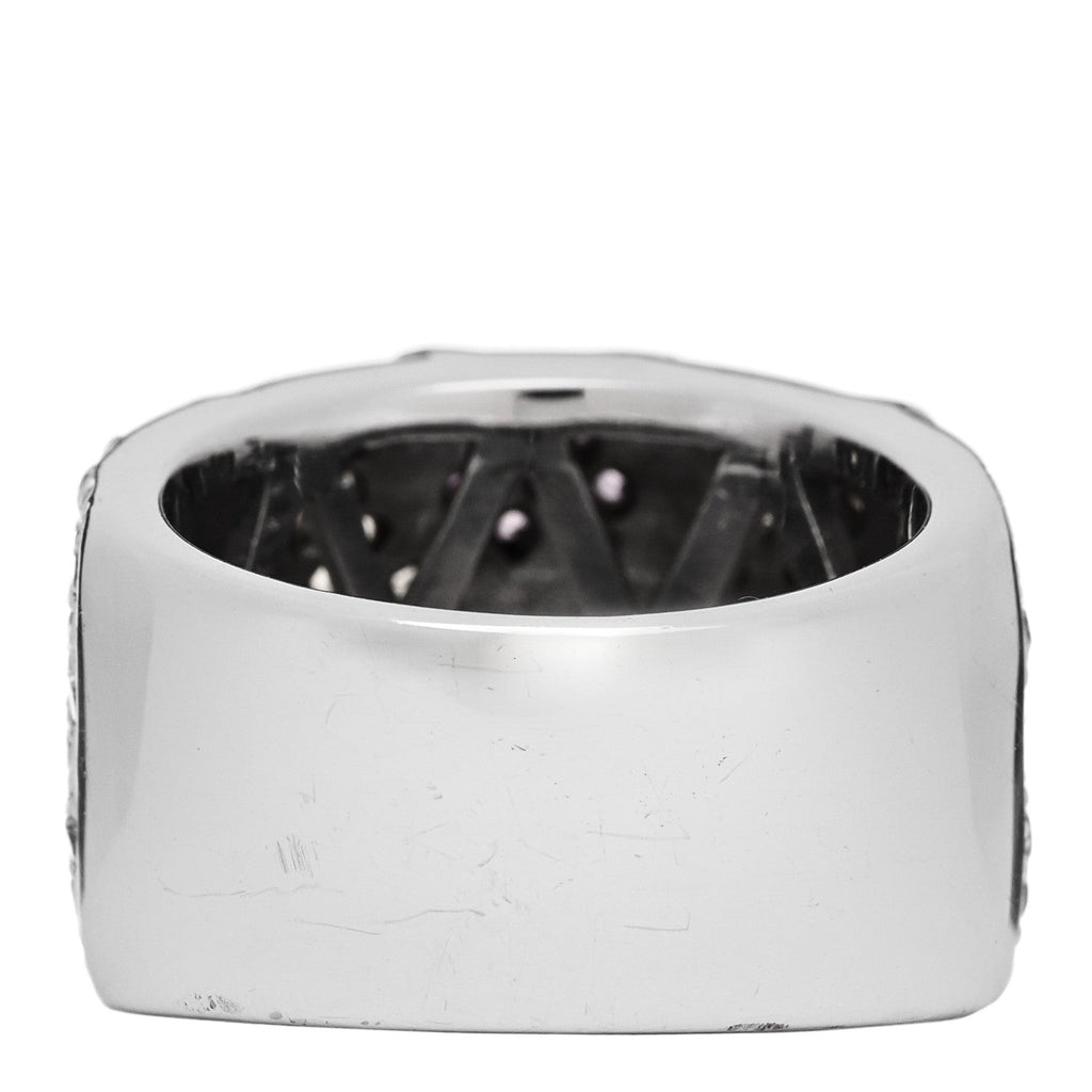 18K White Gold Diamond .85ctw Pink Yellow Sapphire Floral Ring 53 6.25