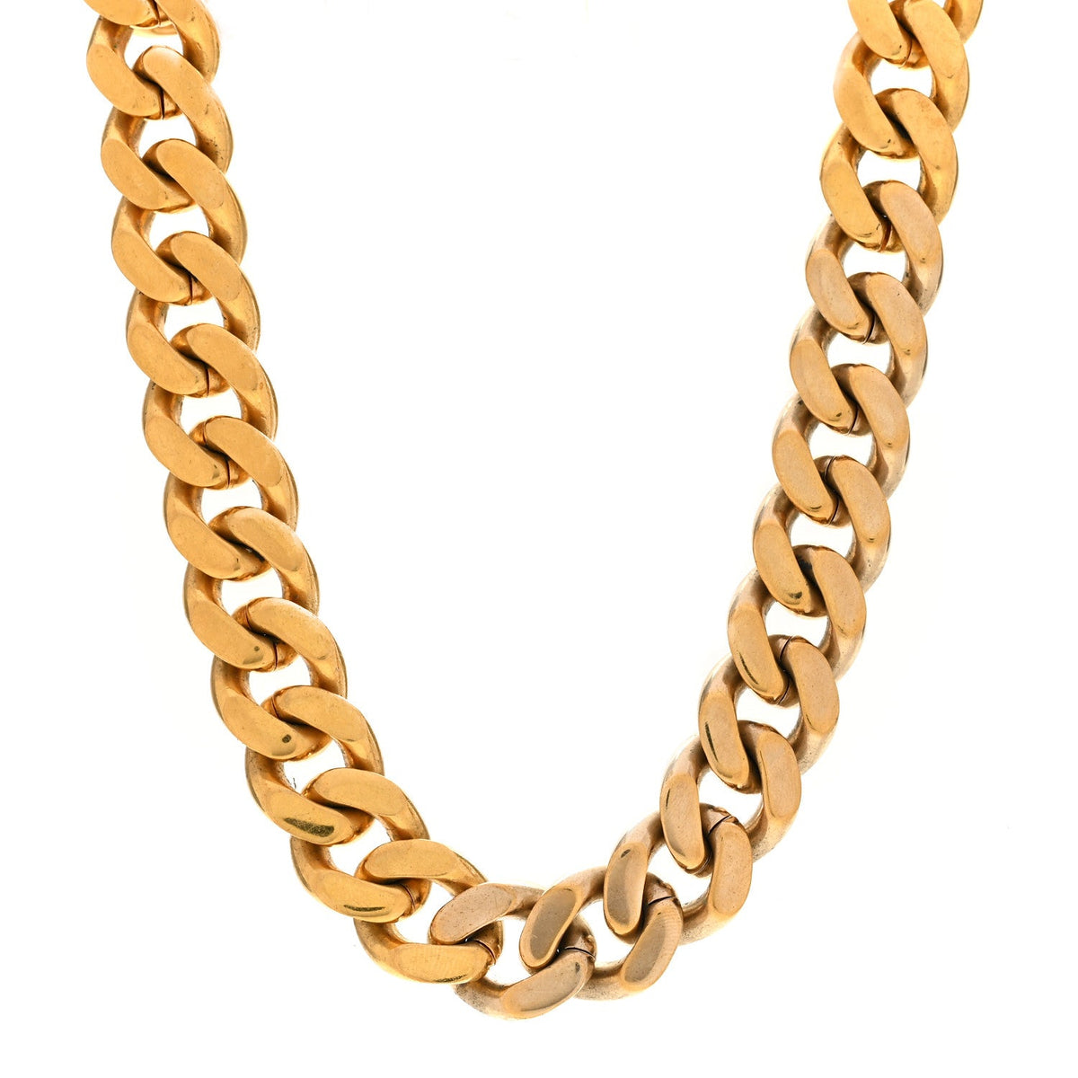 Metal Curb Chain Necklace Gold