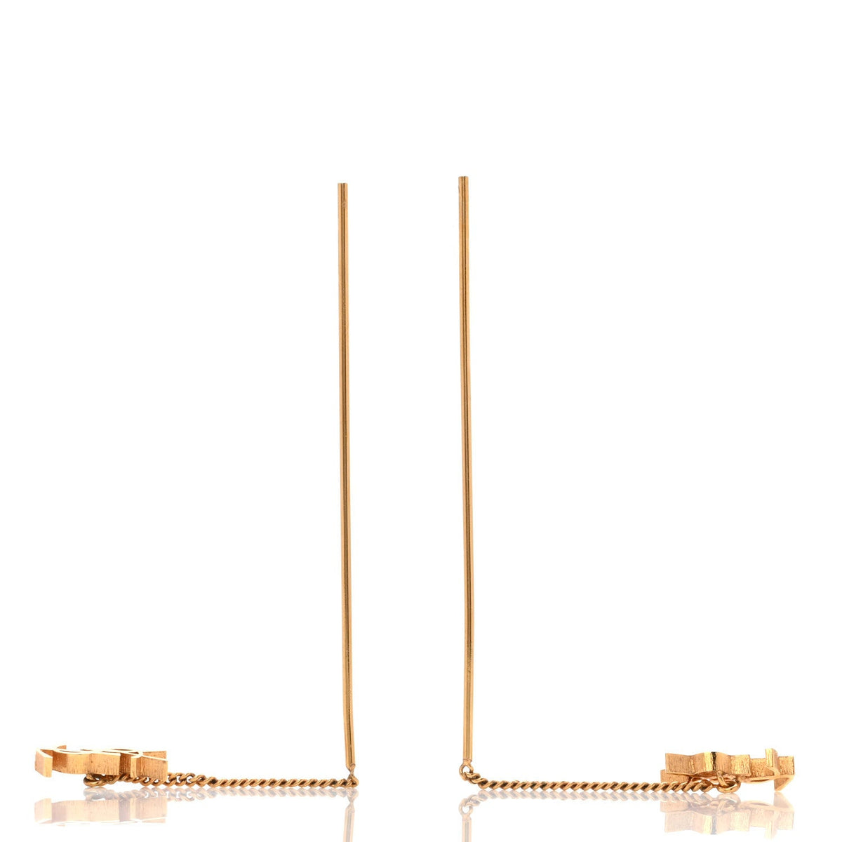 Metal Opyum Threader Earrings Gold