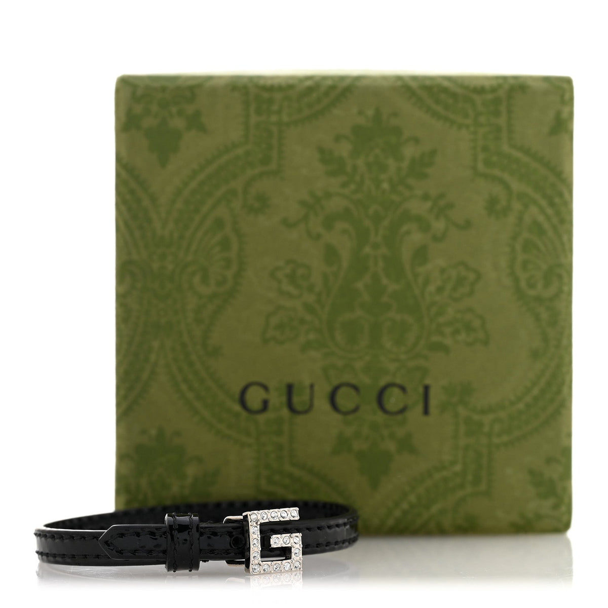 Patent Crystal G Buckle Bracelet S Black