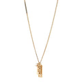 Metal Crystal CC Boy Pendant Long Necklace Gold
