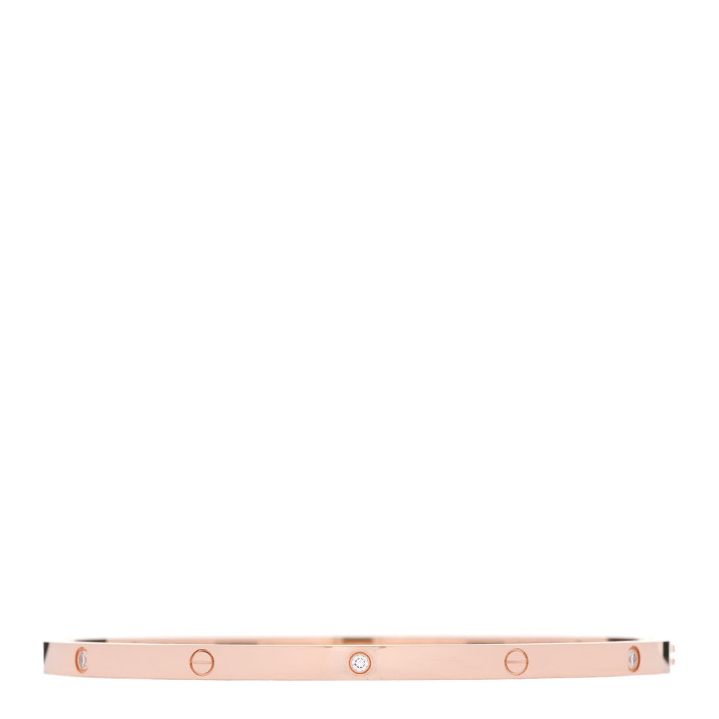 18K Pink Gold 6 Diamond Small LOVE Bracelet 20