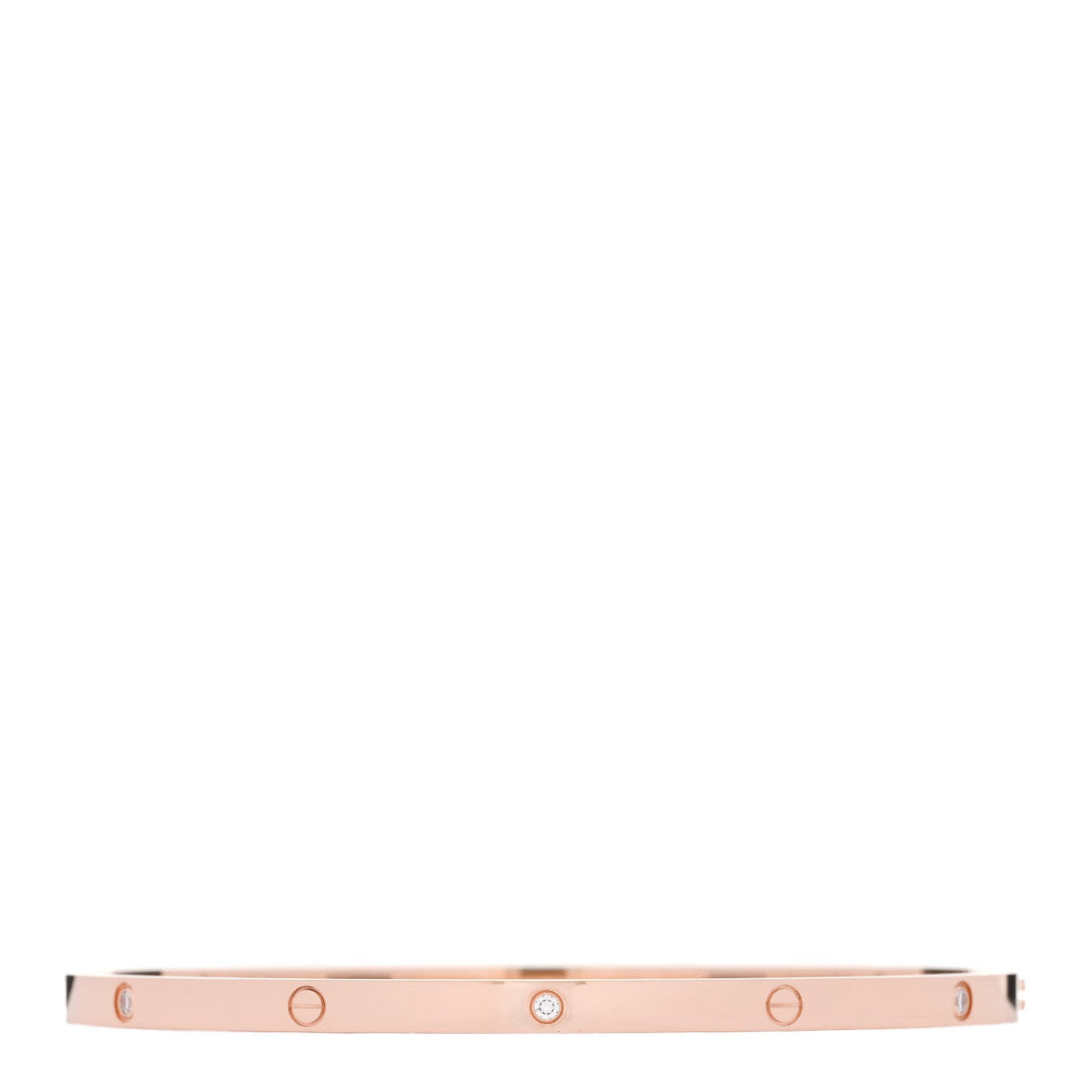 18K Pink Gold 6 Diamond Small LOVE Bracelet 20