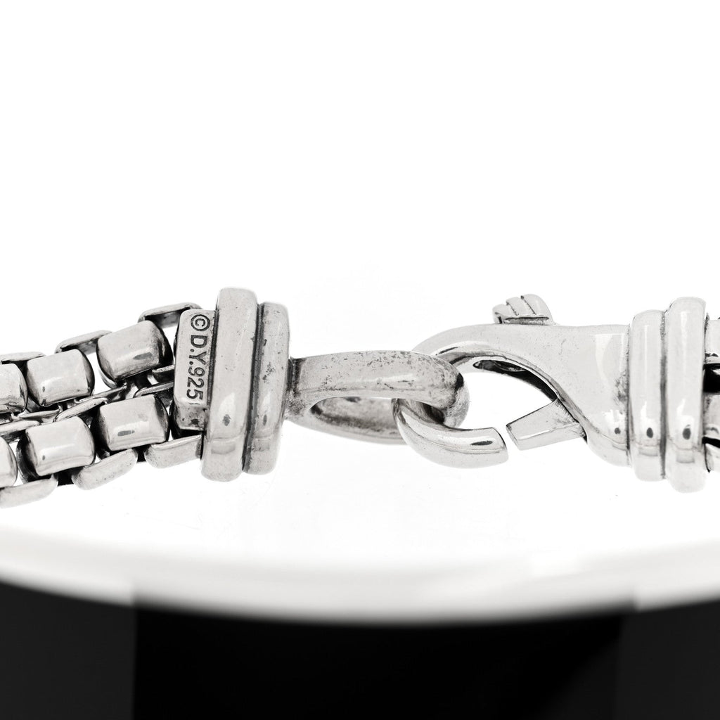 Sterling Silver Black Onyx ID Curb Chain Bracelet