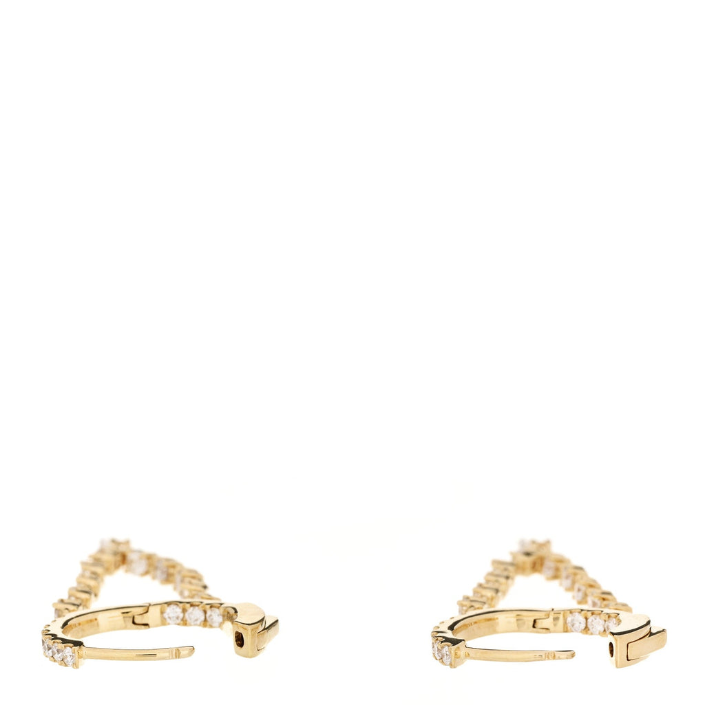 18K Yellow Gold Diamond Sienna Huggies Earrings