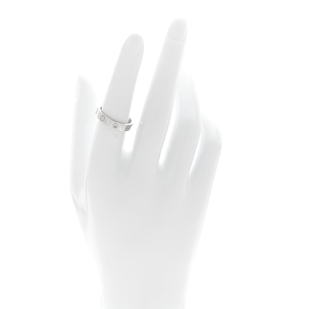 18K White Gold Diamond 4mm LOVE Wedding Band Ring 53 6.5