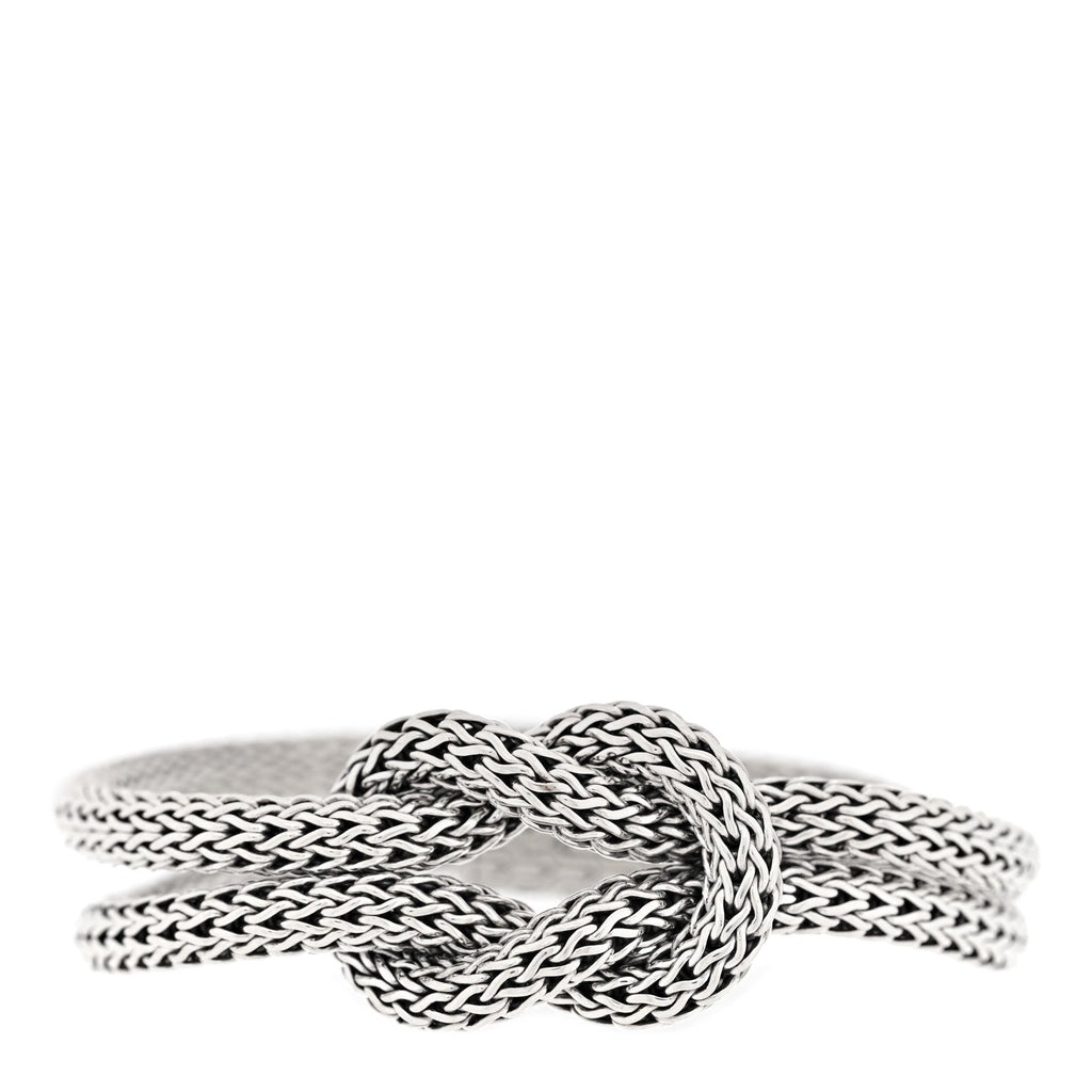 Sterling Silver 10mm Love Knot Bracelet Black