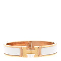 Enamel Narrow Clic Clac H Bracelet PM White
