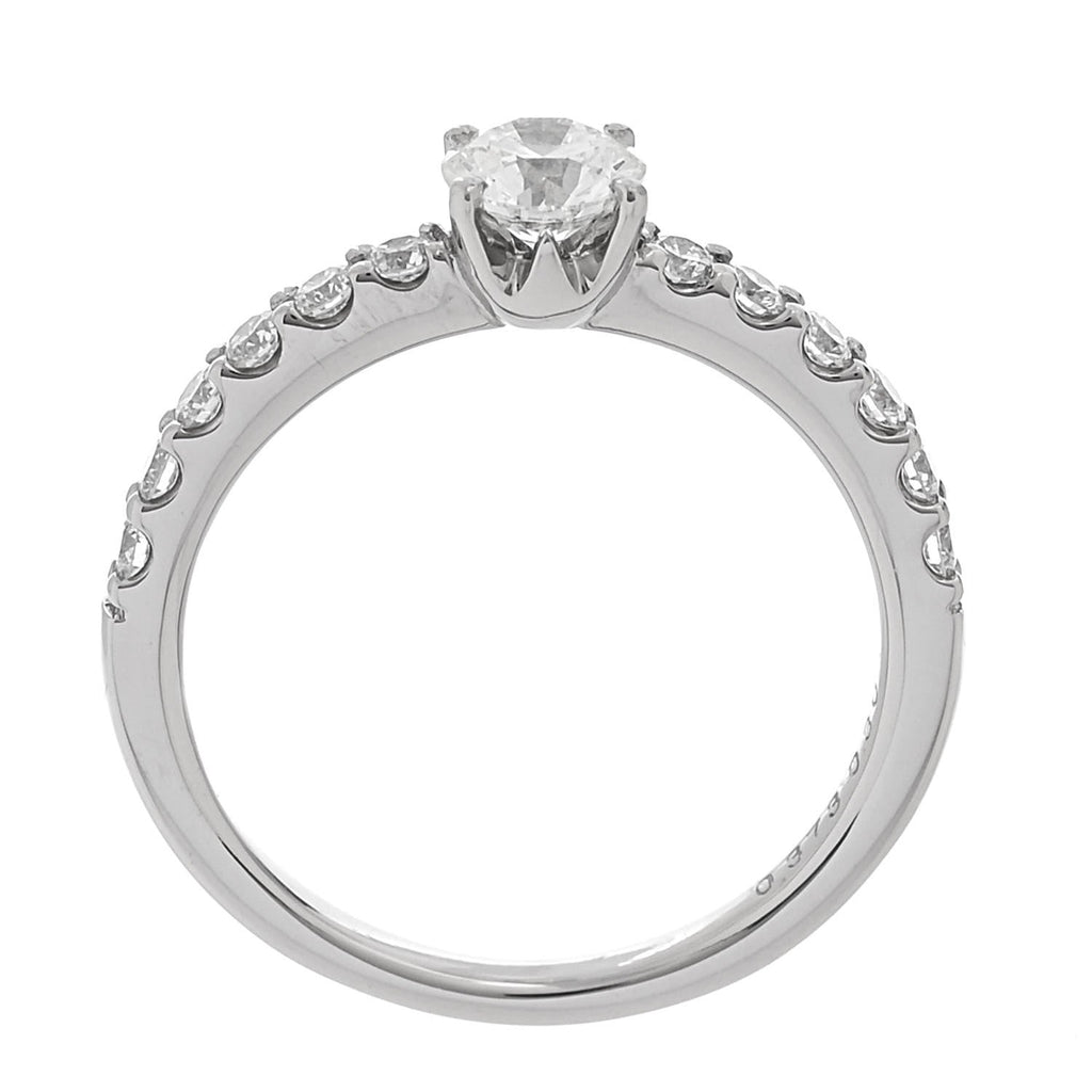 Platinum Diamond .37ct Round Cut Solitaire Half Eternity Engagement Ring  49 5