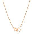 18K Pink Gold Diamond Interlocking LOVE Necklace