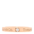 18K Rose Gold Diamond Logo Band Ring 53 6.25