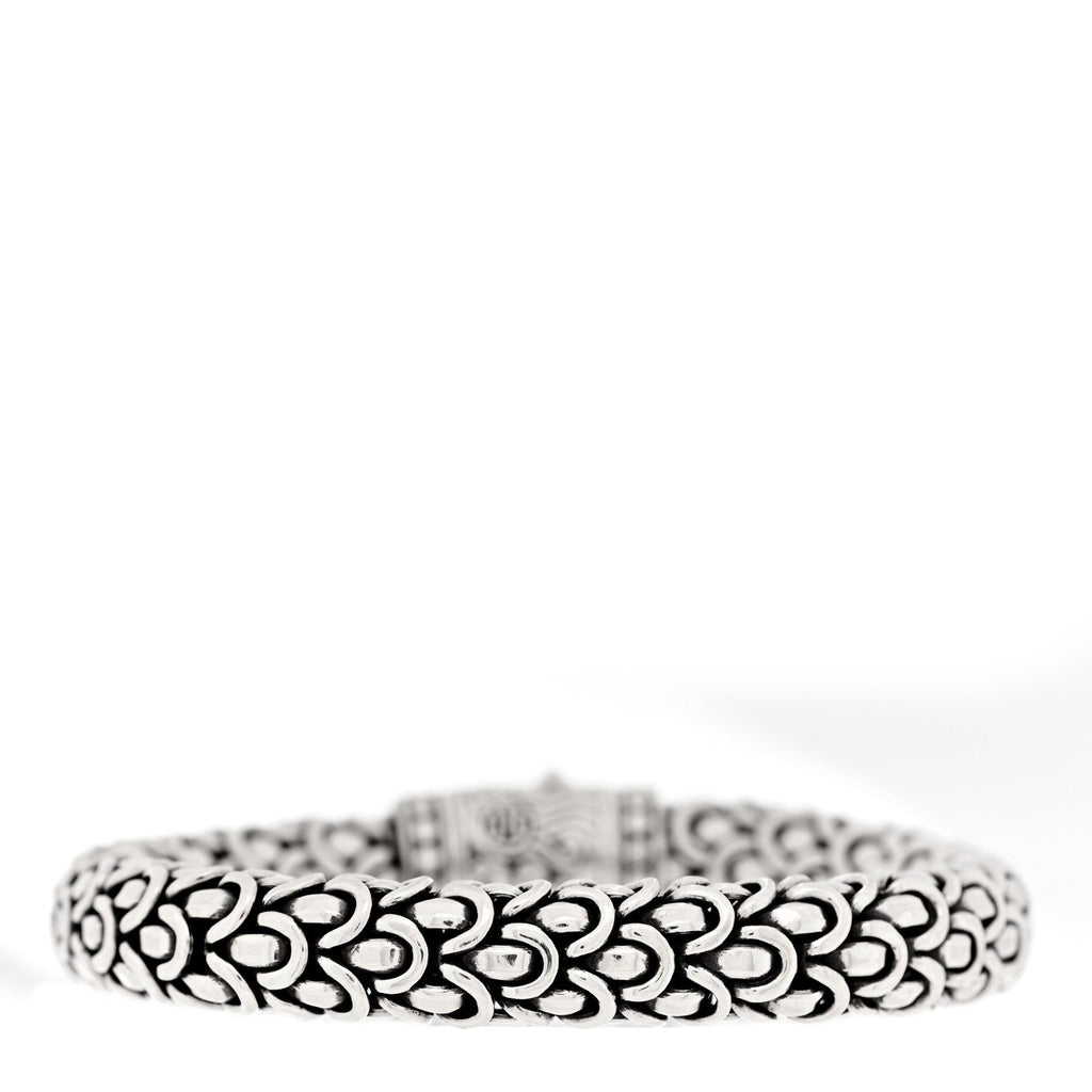 Sterling Silver 18K Yellow Gold Diamond 11mm Naga Bracelet