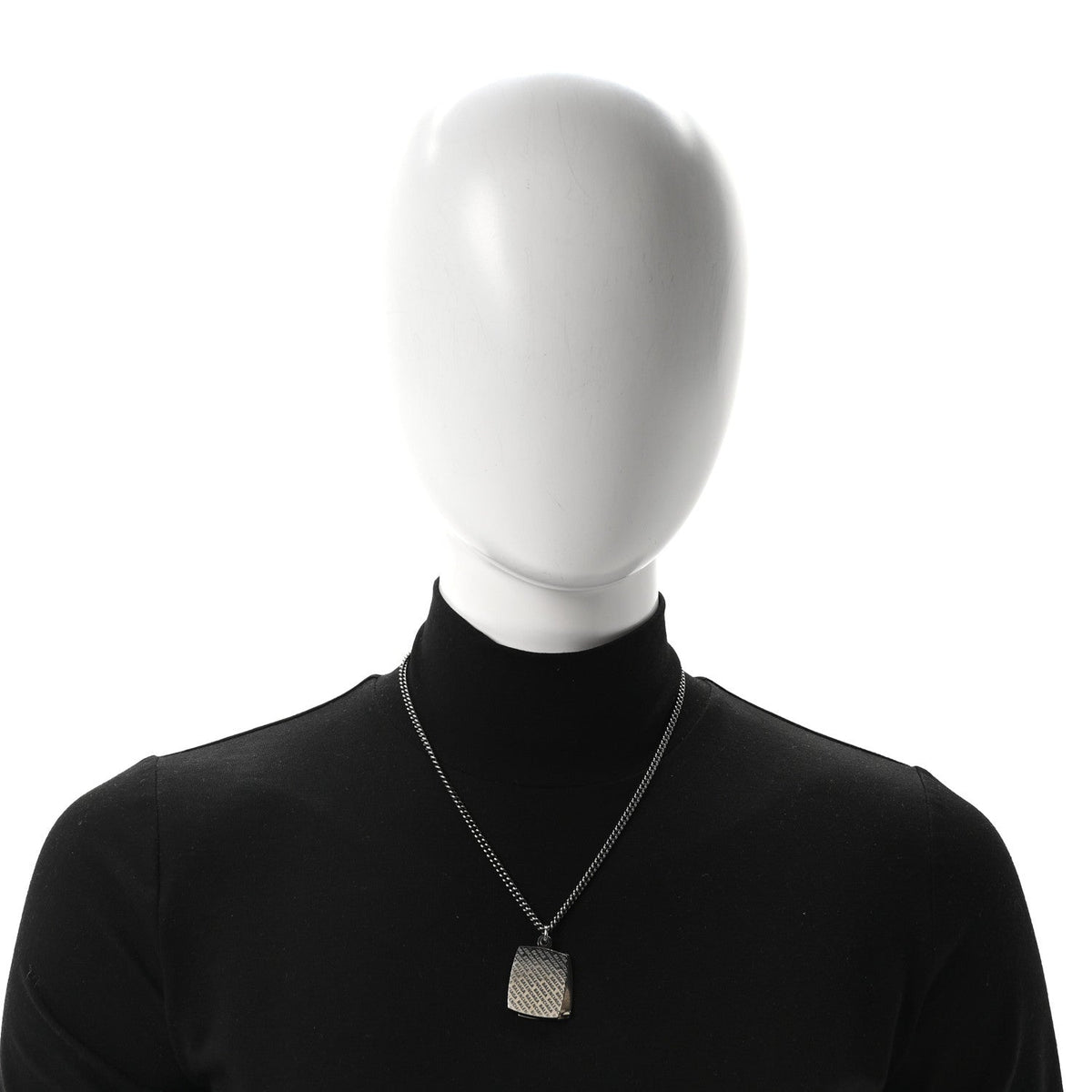 Stainless Steel Logo Locket Chain Necklace