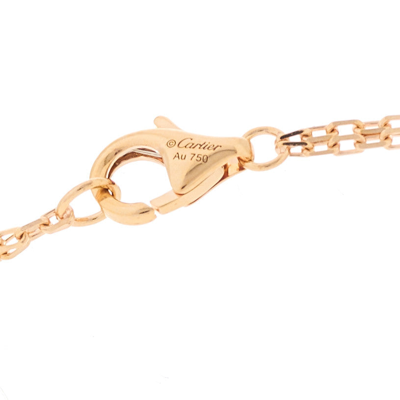 18K Pink Gold 2 Diamond LOVE Necklace