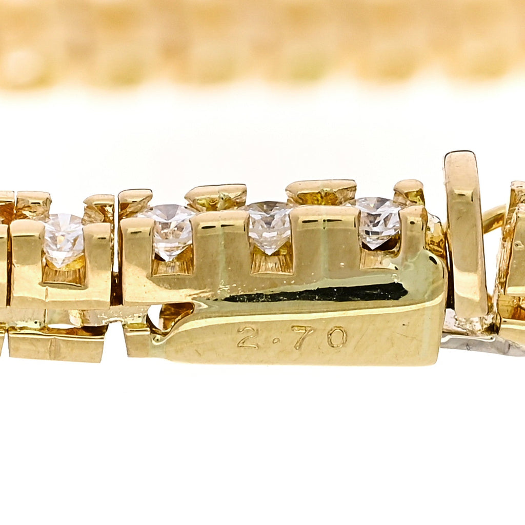 18K Yellow Gold Diamond 2.70ctw Tennis Bracelet