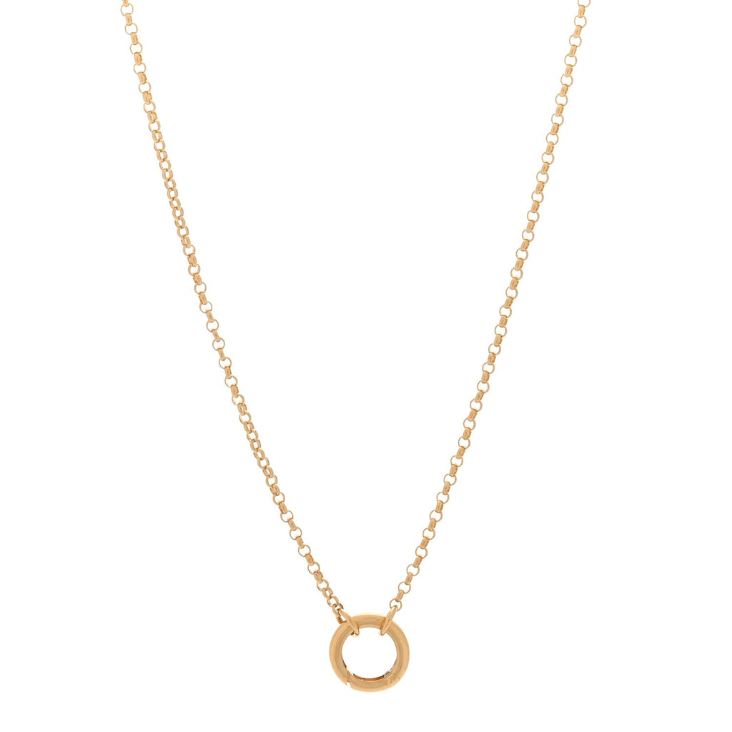 18K Yellow Gold Small Belcher Chain Chubby Annex Link Necklace