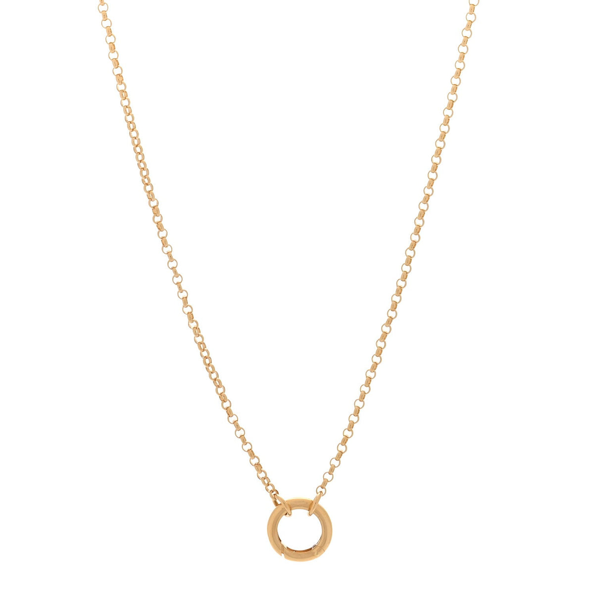 18K Yellow Gold Small Belcher Chain Chubby Annex Link Necklace