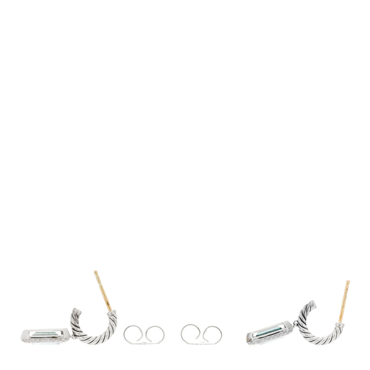 Sterling Silver Diamond Blue Topaz Novella Drop Earrings