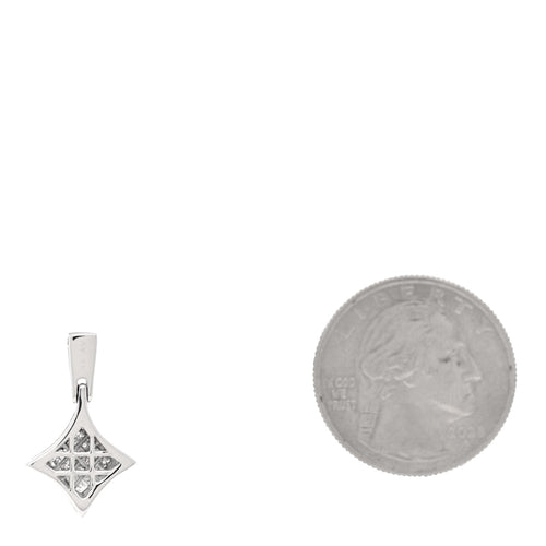 14K White Gold Diamond .32ctw Princess Cut Star Pendant