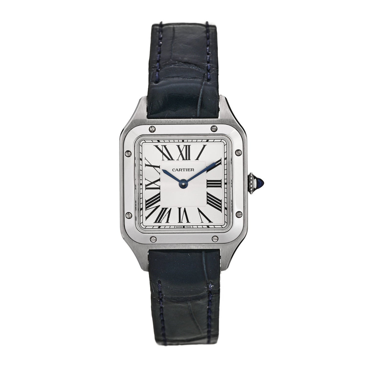 Stainless Steel Alligator 27.5mm Santos Dumont Quartz Watch