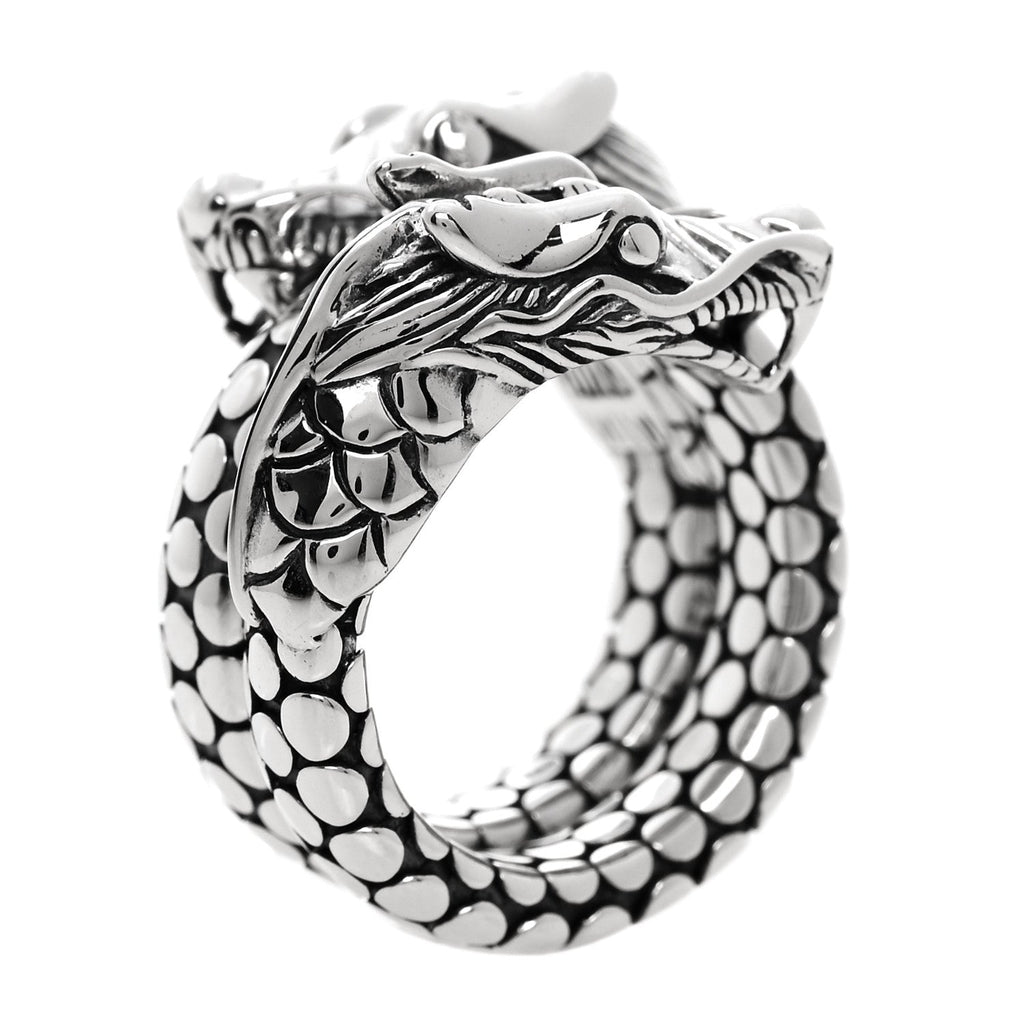 Sterling Silver Legends Naga Dragon Coil Ring 54 7