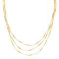 18K Yellow Gold Three Srand Coil Necklace