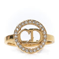 Metal Crystal Round CD Ring M 50 5.25 Gold