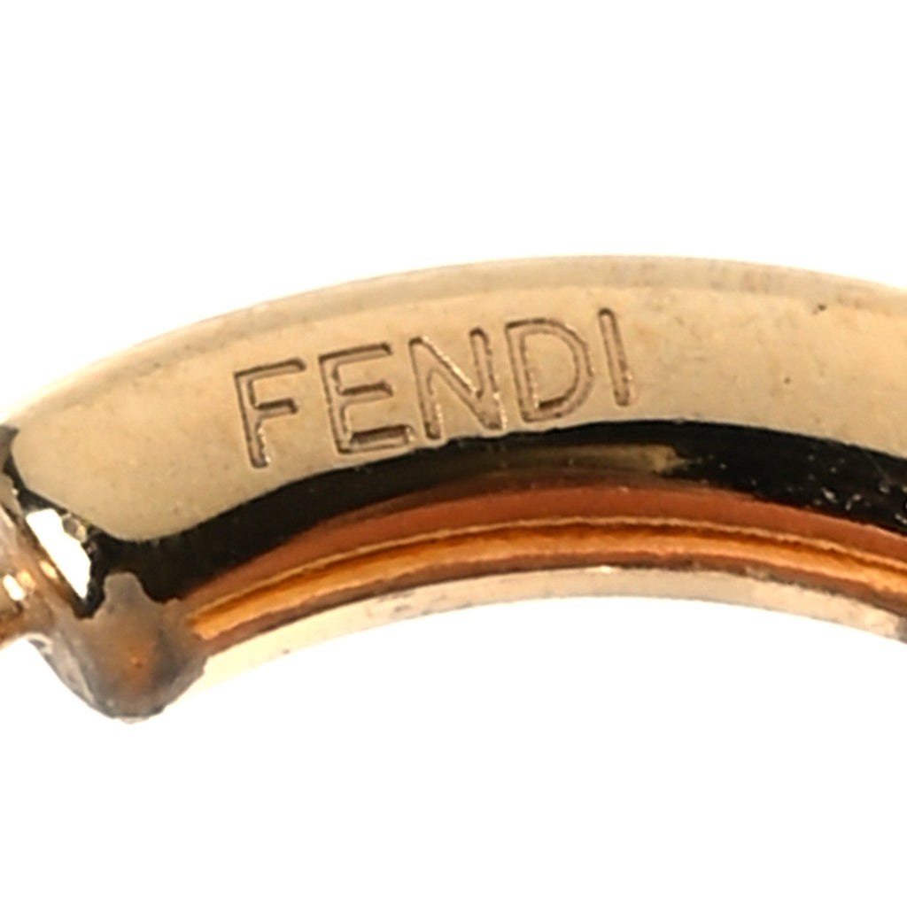 Metal FF Hoop Earrings Gold