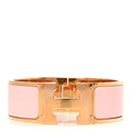 Enamel Wide Clic Clac H Bracelet PM Rose Dragee