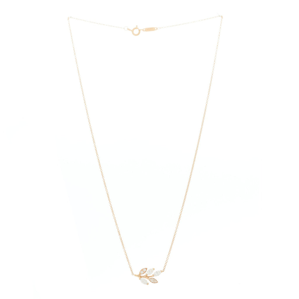 18K Rose Gold Diamond Victoria Vine Pendant Necklace